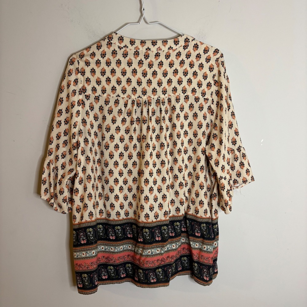 Artesia Multicolor Floral Peasant Blouse Womens Large - Picture 2 of 8